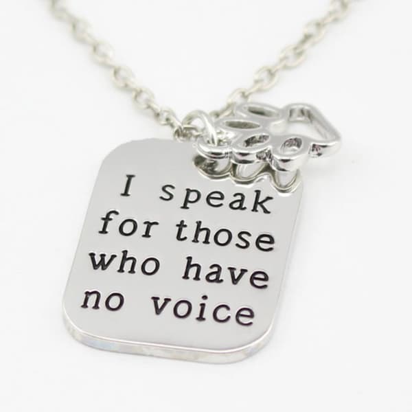 Halsband Djurvän Tass Hund "I Speak for those who...." Tass