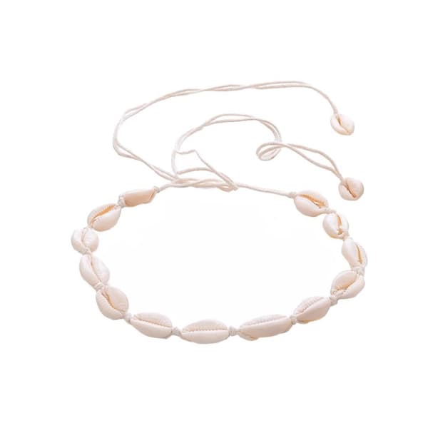Choker Halsband med vita Snäckor - Vit