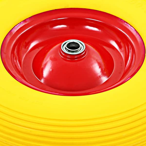 vidaXL trillebørshjul med aksel PU 4.00-8 390 mm