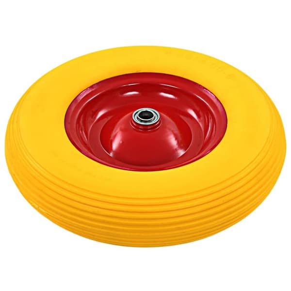 vidaXL Trillebårhjul med aksel massiv PU 4,00-8 390 mm