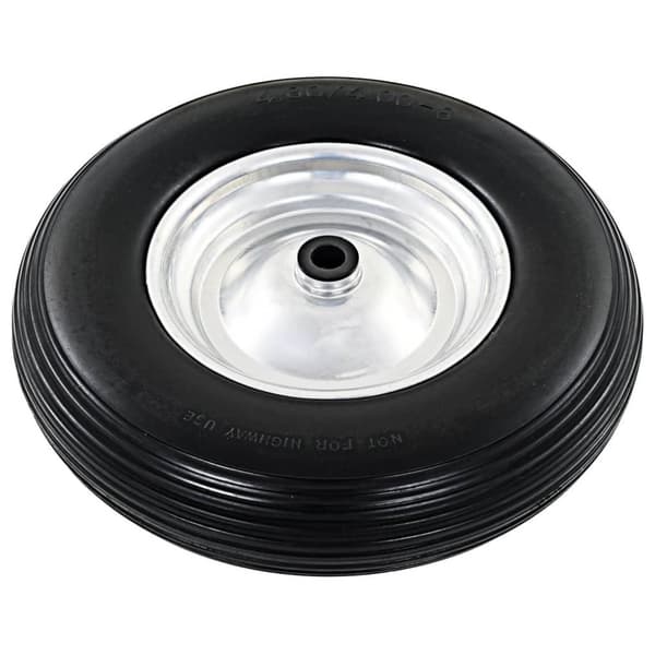 vidaXL Skottkärrehjul med axel massiv PU 4.00-8 390 mm