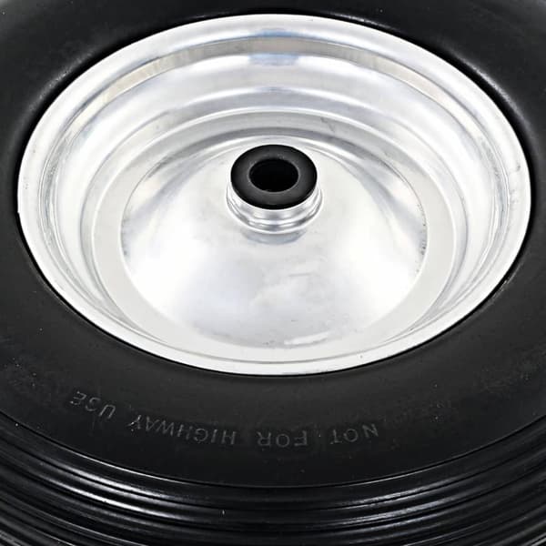 vidaXL Skottkärrehjul med axel massiv PU 4.00-8 390 mm