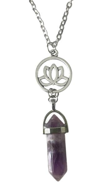 Necklace - Amethyst - Lotus Flower