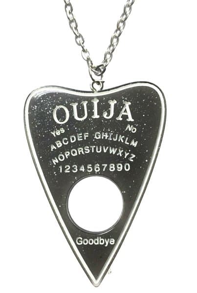 Necklace - Ouija - Board - Black/Glitter - Oversize - Chain