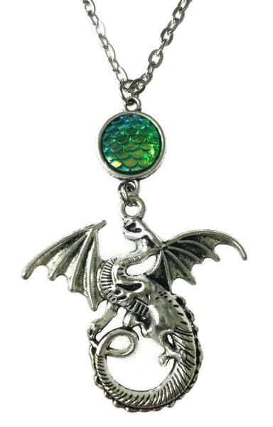 Halsband Drake Fjäll SilverDragon Scale Fantasy Rostfri Kedja