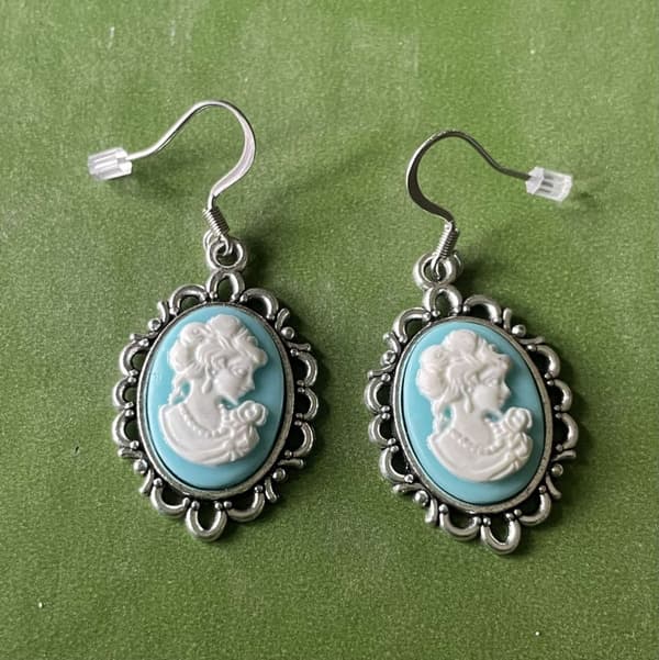 Necklace - Earrings - Set - Camé - Blue