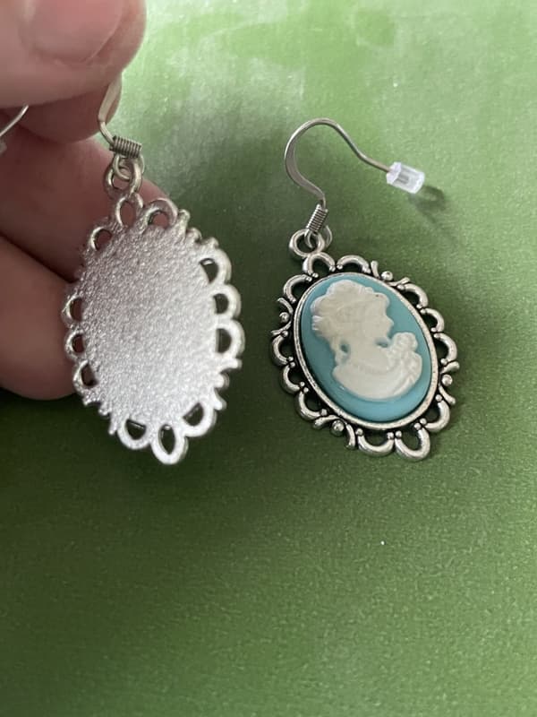 Necklace - Earrings - Set - Camé - Blue