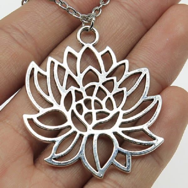 Necklace - Lotus Flower - Large - Long Chain