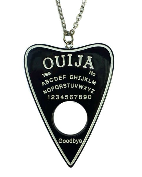 Necklace - Ouija - Black - Acrylic - Oversize - Chain