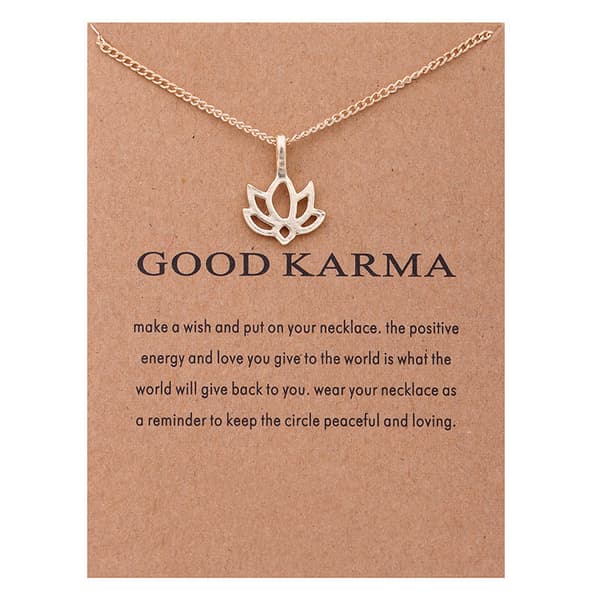 Gåvohalsband Guld Karma Kedja  Hänge