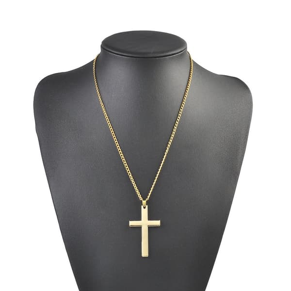 Halsband Kedja med Stort Kors (Guld)