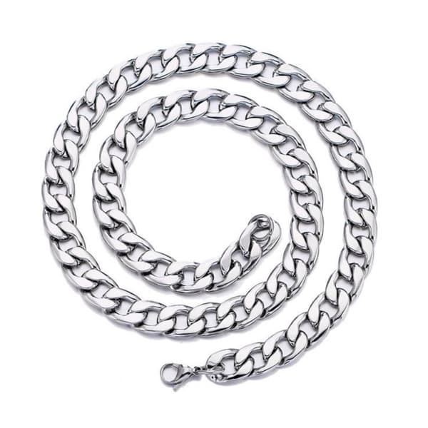 Halsband 5mm Tjock Kedja Länk Silver 55cm