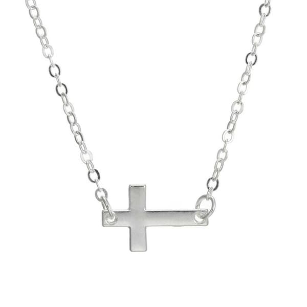 Gåvohalsband Silver Faith Tro Kedja  Kors Hänge