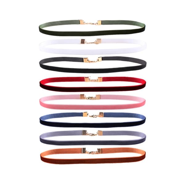 8-pack Trendiga Choker Halsband Sammet Tyg Velvet