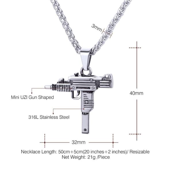 Halsband, automatvapen - Silver