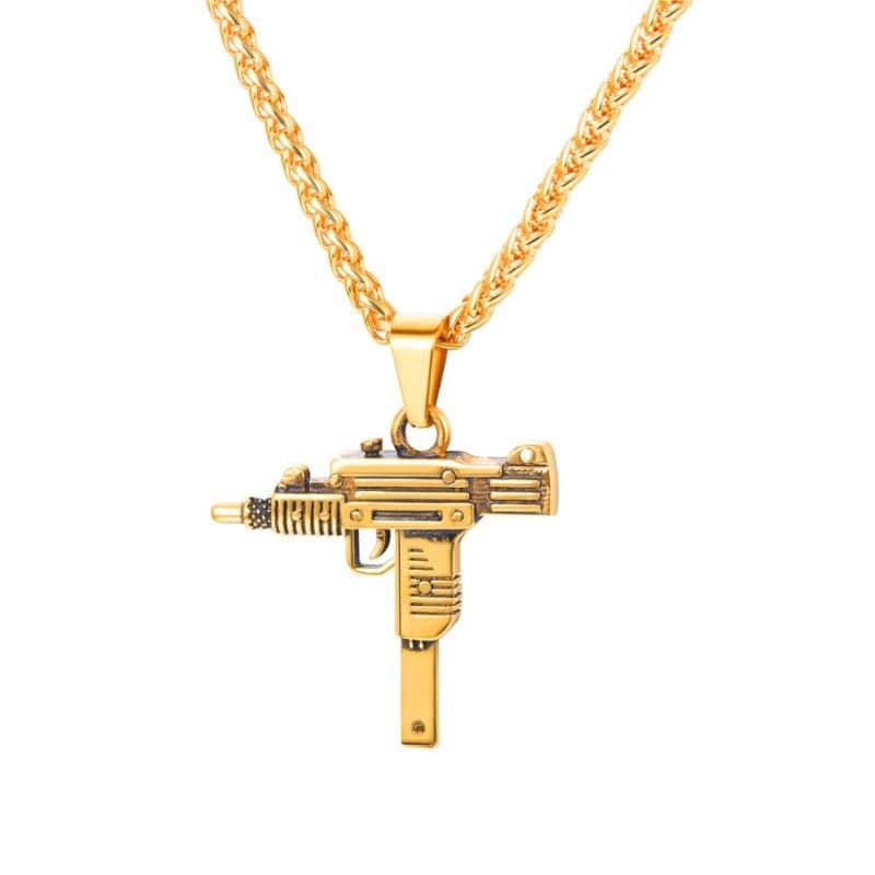 Halsband, automatvapen - Guld