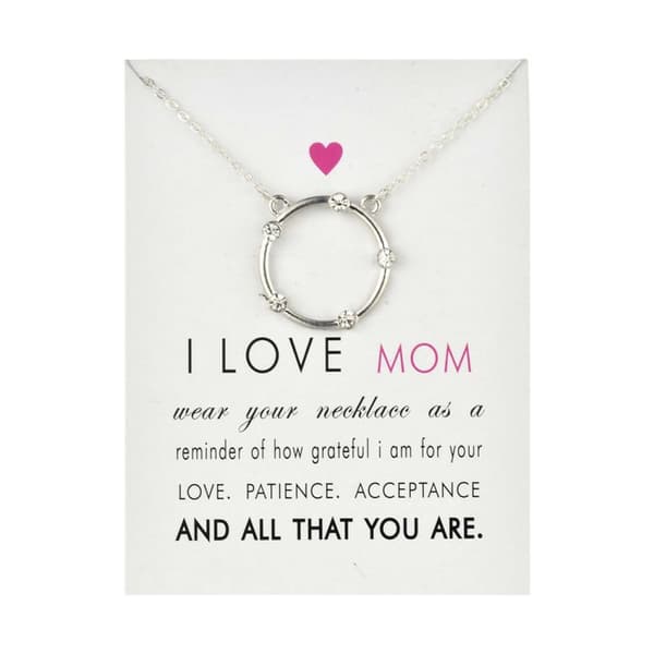 Gåvohalsband I Love Mom Mamma Mor Mors dag Halsband Silver