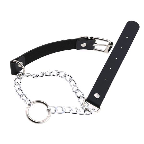 Choker O RING Collar O-ring RÖD PU-läder Halsband Goth Harness