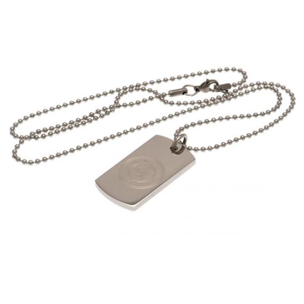Manchester City FC Engraved Dog Tag and Chain Silver One Size