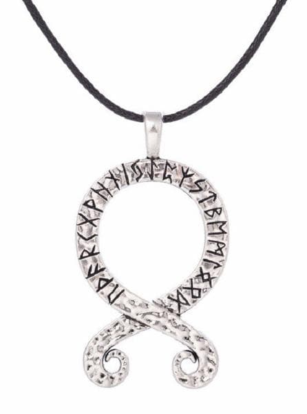 Necklace - Troll Cross - Runes - Norse Mythology - Cord