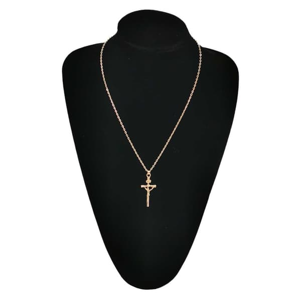 Jesus på Kors Halsband Kedja Guld