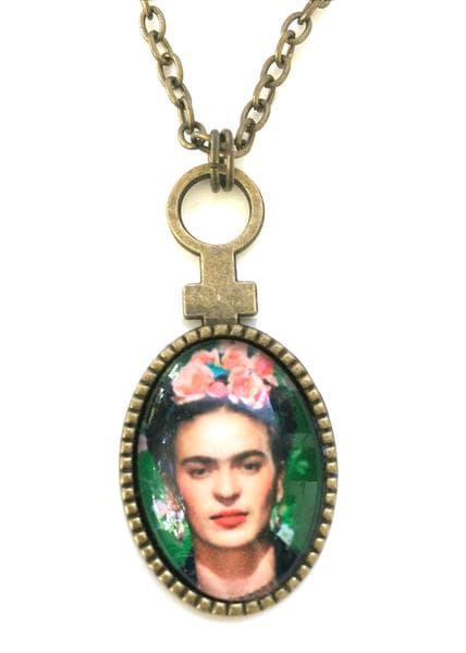 Necklace - Frida Kahlo - Female Symbol - Bronze