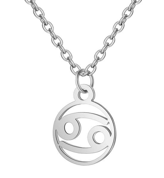 Halsband Stjärntecken KRÄFTAN Zodiak Cancer Rostfritt Stål
