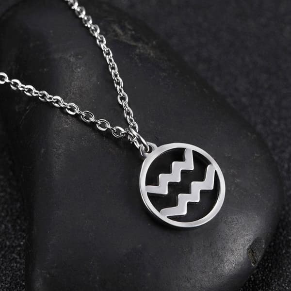 Necklace - Aquarius - Zodiac - Stainless steel