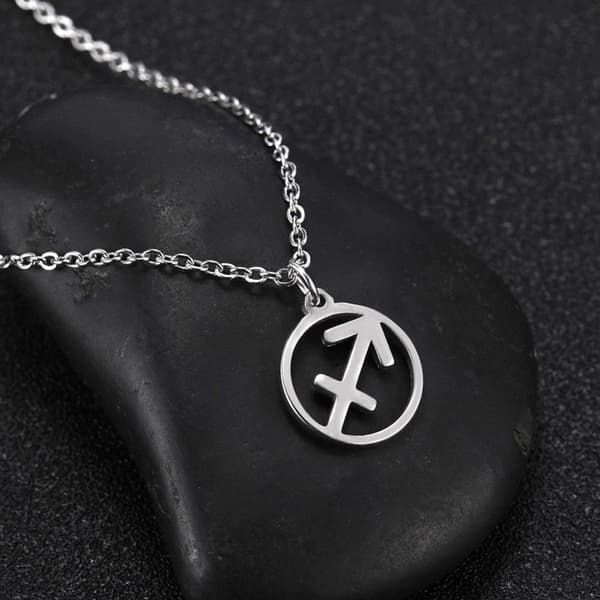 Halsband Stjärntecken SKYTTEN Zodiak Sagittarius Rostfritt Stål