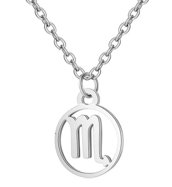 Halsband Stjärntecken SKORPIONEN Zodiak Scorpio Rostfritt Stål