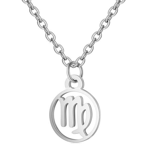 Halsband Stjärntecken JUNGFRUN Zodiak Virgo Rostfritt Stål
