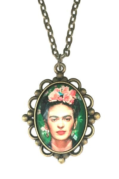 Halsband Frida Kahlo Feminist XL Bronsfärg Ikon Feminism Symbol