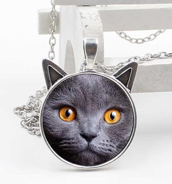 Necklace - Cat - Short hair - Ears - Cabochon