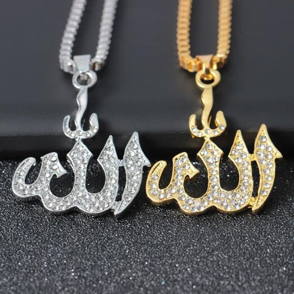 18 karat guldpläterad kedja Allah muslim