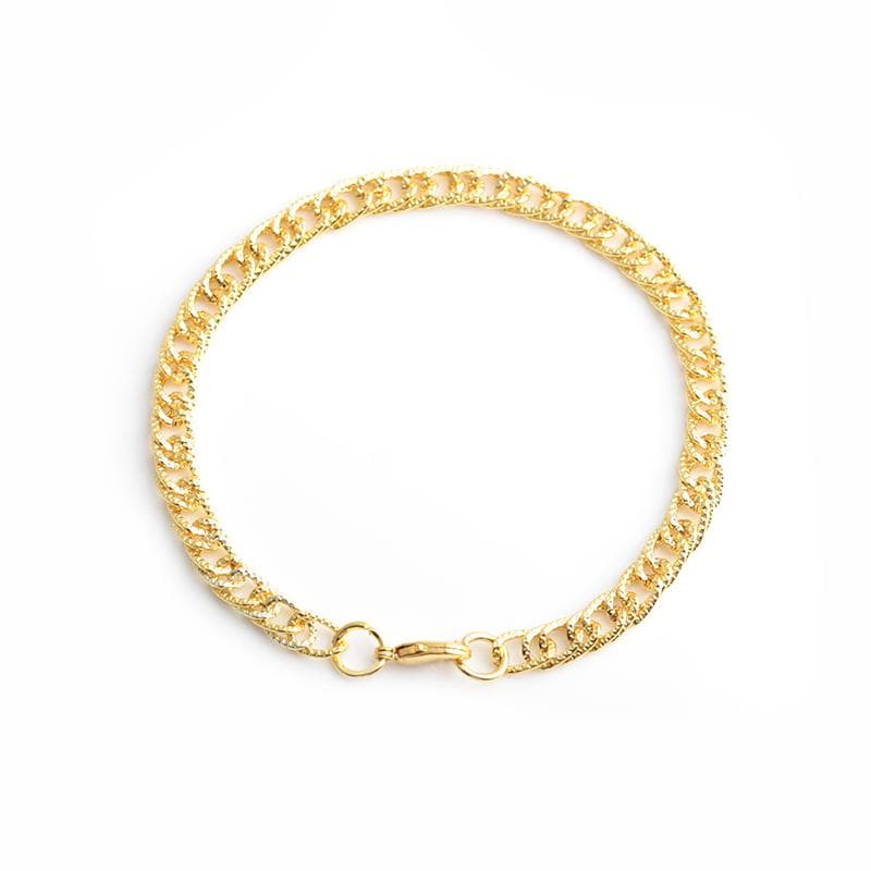 Kedja i borstat guld till män hip hop lyx armband halsband