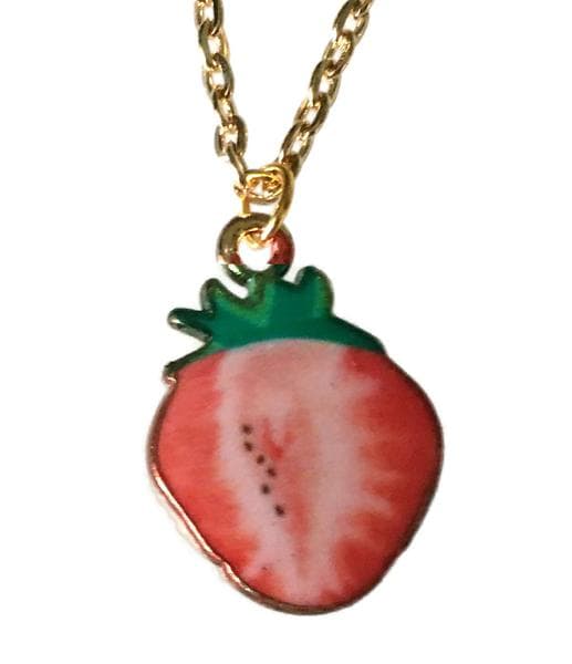 Necklace - Strawberry - Enamel