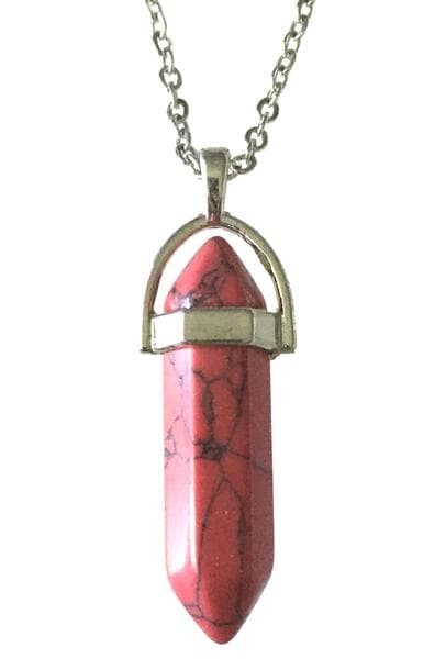 Halsband Howlit Röd Sten Healing New Age Wicca