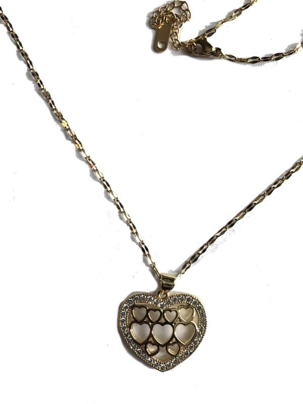 vackers cubic zirkonia hjärt hänge halsband