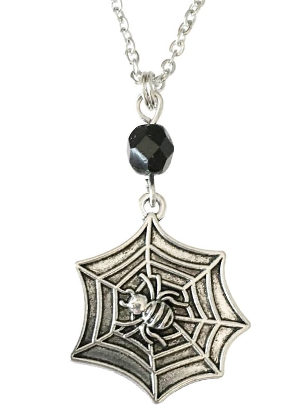 Necklace - Spider - Web - Bead - Black