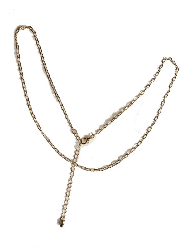 1 långt halsband 69 cm guldfärg stora länkar