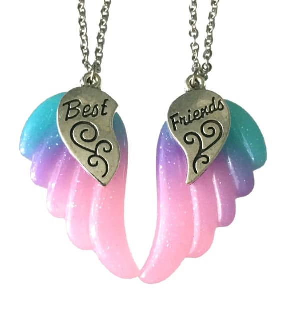 Halsband 2-delat Vinge/Vingar Rostfri Kedja Best Friends Kompis