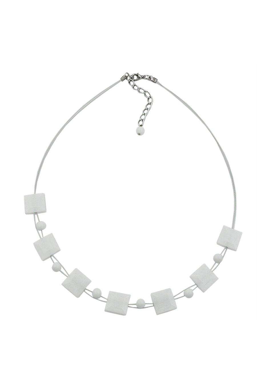 HALSBAND KVADRATIV VIT-GLANS 45CM