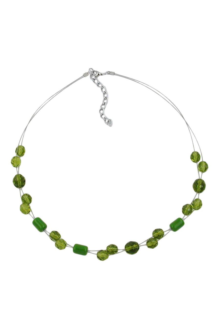 HALSBAND GLASPÄRLOR GRÖN 43CM