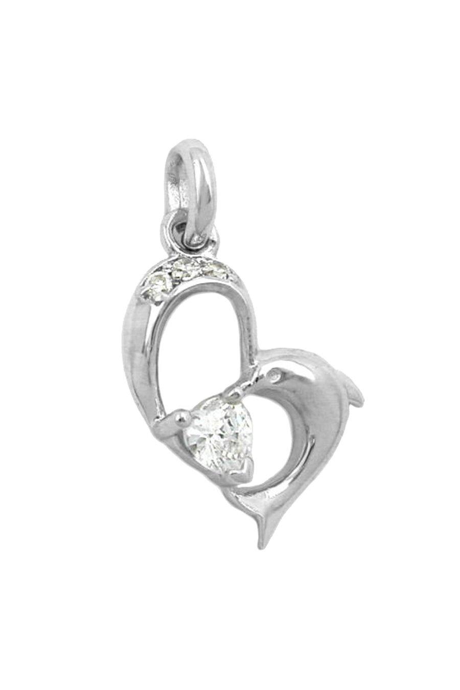 HJÄRTA/DELFINHÄNGE MED ZIRCONIA SILVER 925