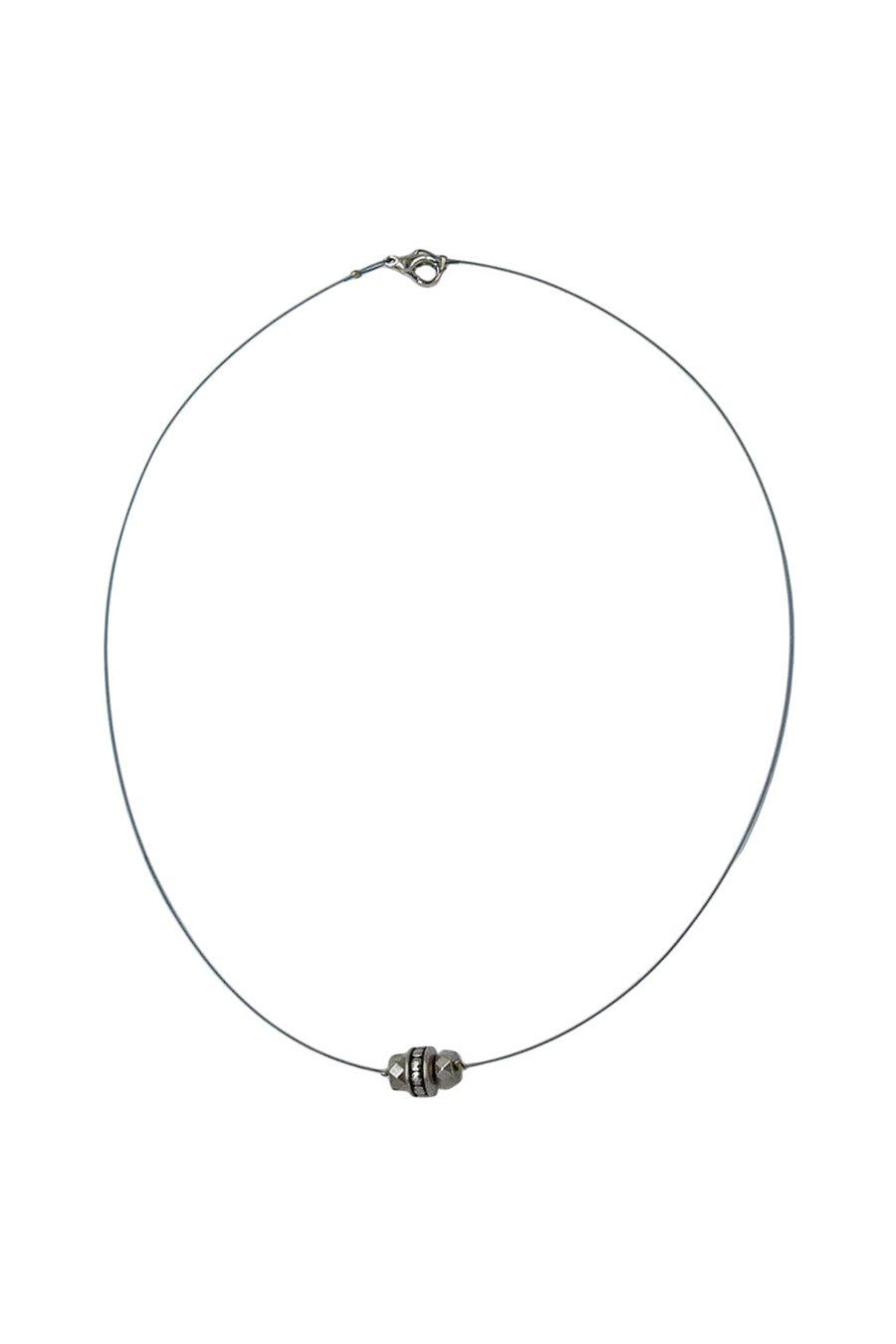 HALSBAND FACETERAD RING SILVERFÄRGAD