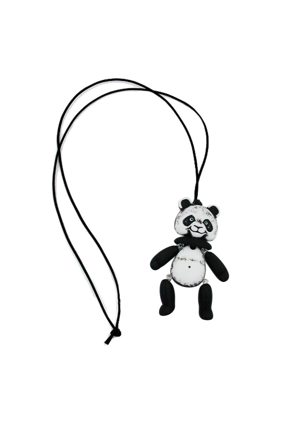 HALSBAND SVART-VIT PANDA SVART SLAD 90CM