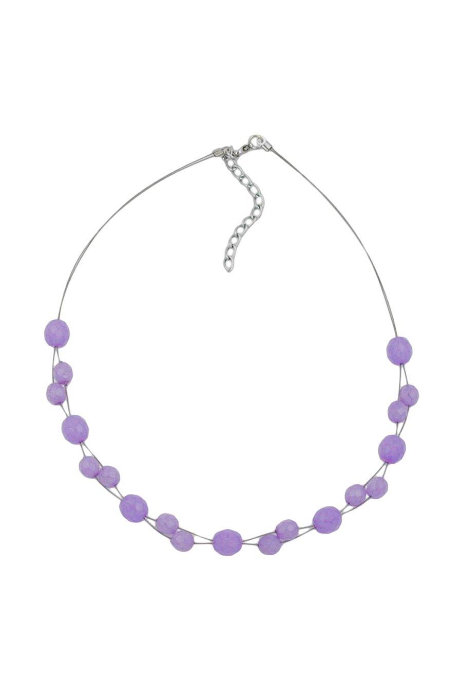 HALSBAND GLASPÄRLOR LILA 43CM