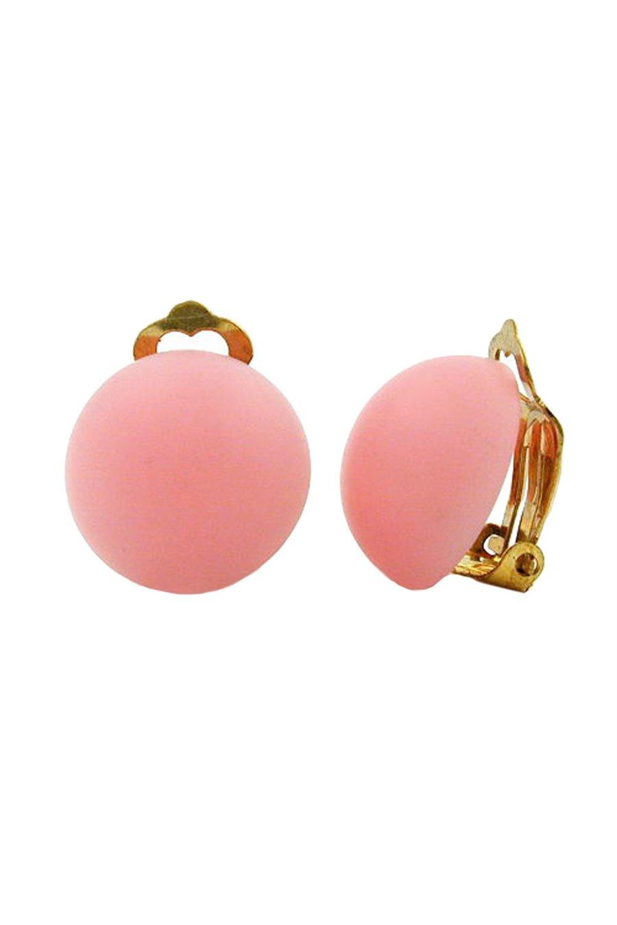 CLIP-ON-ÖRHÄNGEN RUNDT 18MM ROSA MATTE