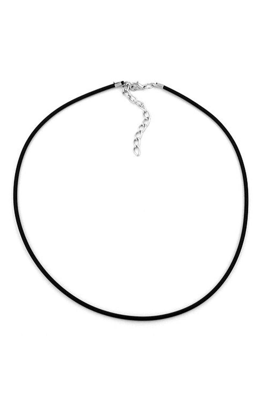 HALSBAND 2MM GUMMIBAND SILVERKLÄNG 42CM