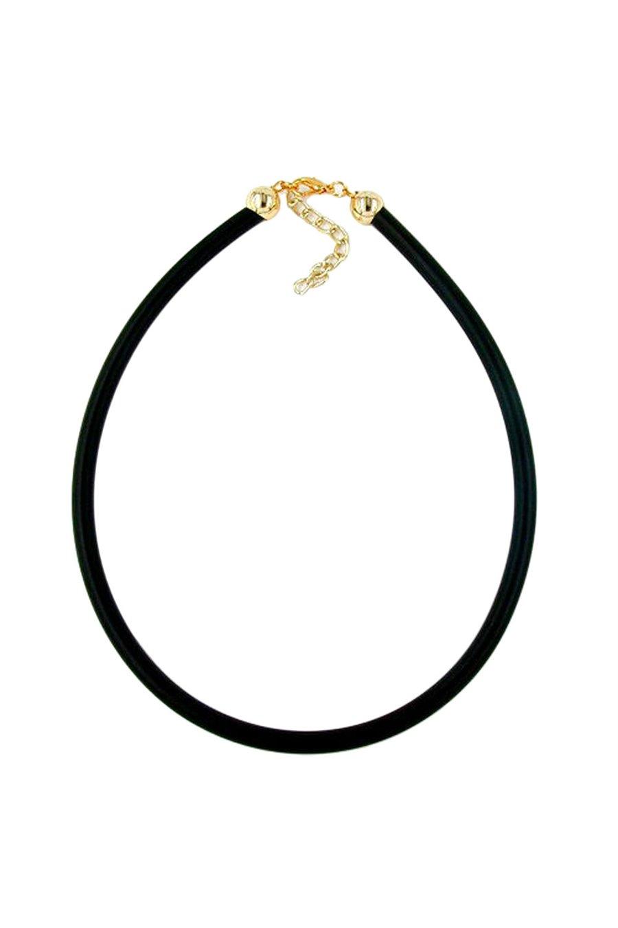 HALSBAND 6MM GUMMIBAND GULDPLATERAD LÄS 42CM
